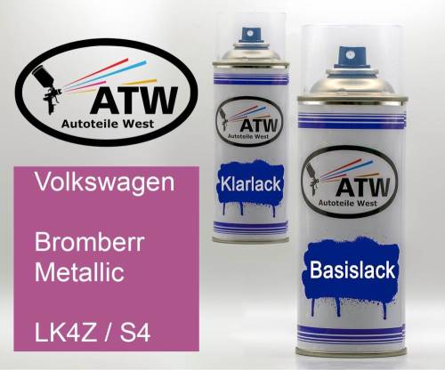 Volkswagen, Bromberr Metallic, LK4Z / S4: 400ml Sprühdose + 400ml Klarlack - Set, von ATW Autoteile West.